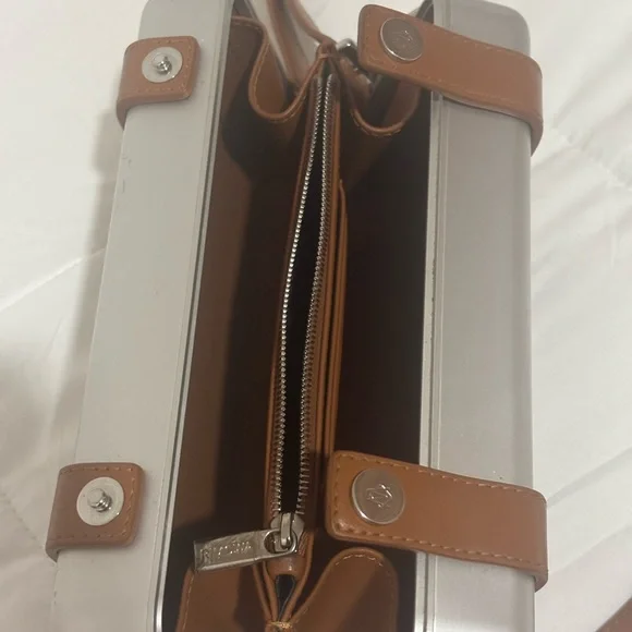 RIMOWA Silver Case with Tan Leather Accents - Picture 6 of 6